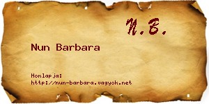 Nun Barbara névjegykártya