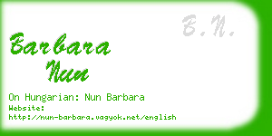 barbara nun business card